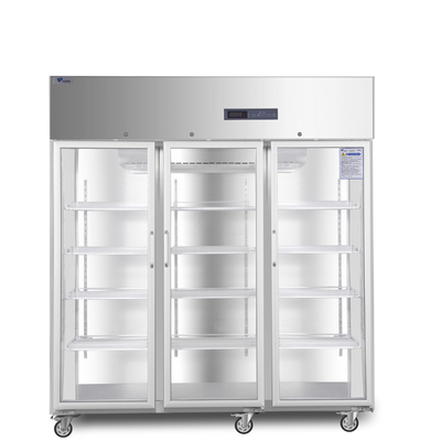 холодильник R134a фармации степени 1500L 2 до 8 высококачественный с 3 стеклянными дверями