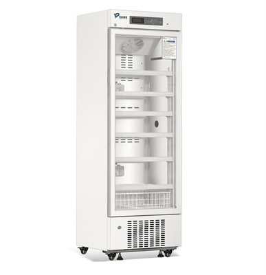 Фармации двери 2 до 8 градусов холодильник одиночной стеклянной медицинский для вакционных криогенных 315 литров