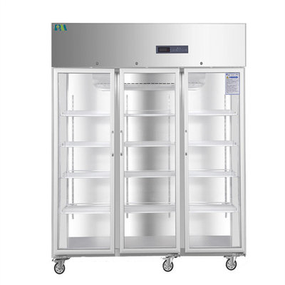 Двери холодильника 3 фармации большой емкости нержавеющей стали 1500L медицинские стеклянные