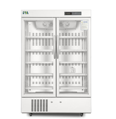 Двойной стеклянный холодильник ранга фармации двери со светом СИД внутренним